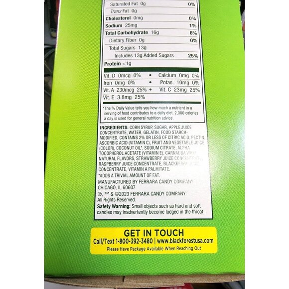 Black Forest Juicy Burst Fruit Flavored Berry Medley 40 Pouch 0.8 oz 22g Pouches - Picture 7 of 15